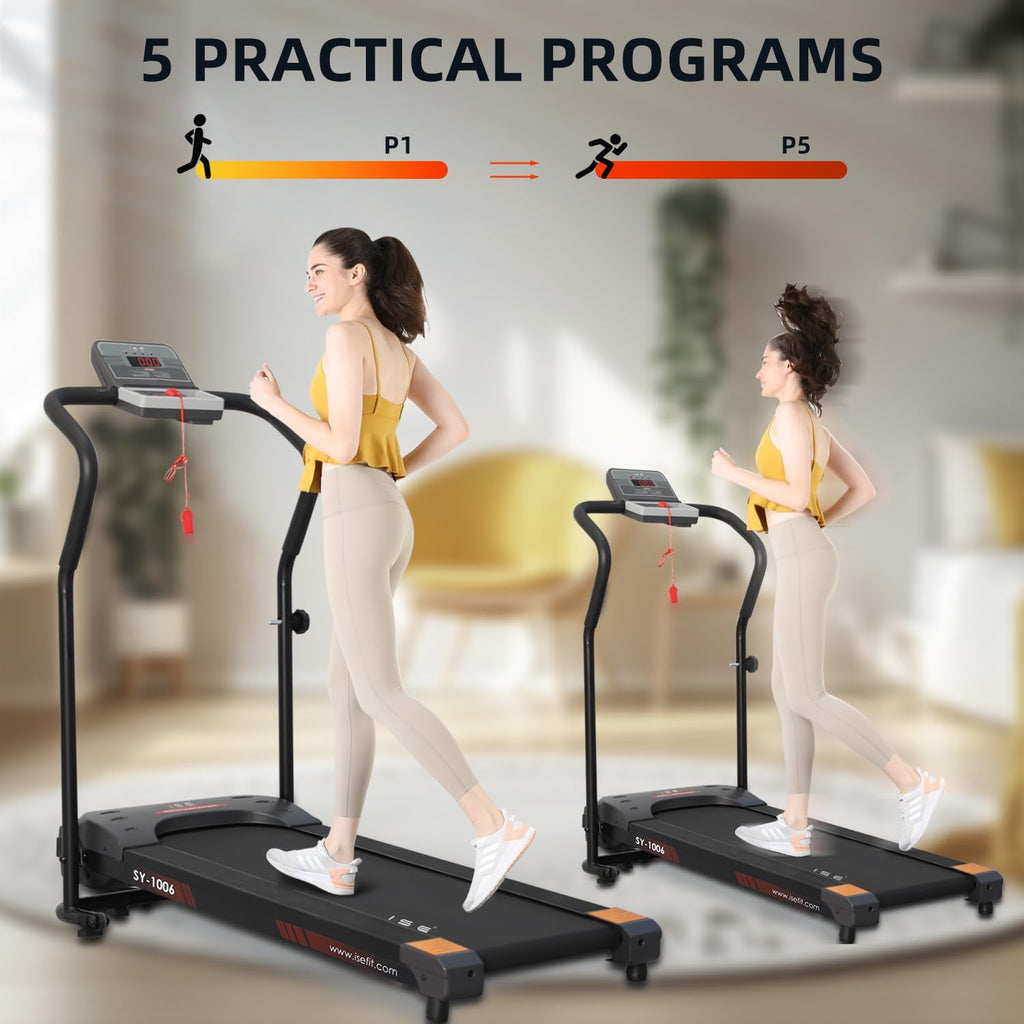 ISE Tapis de Course. Tapis de Course Motorise Inclinable 750W. Tapis de Course Pliable Vitesse Réglable&Ecran LCD. Tapis de Course Compact Appartement/Bureau. Tapis de Course Electrique 5 Programmes