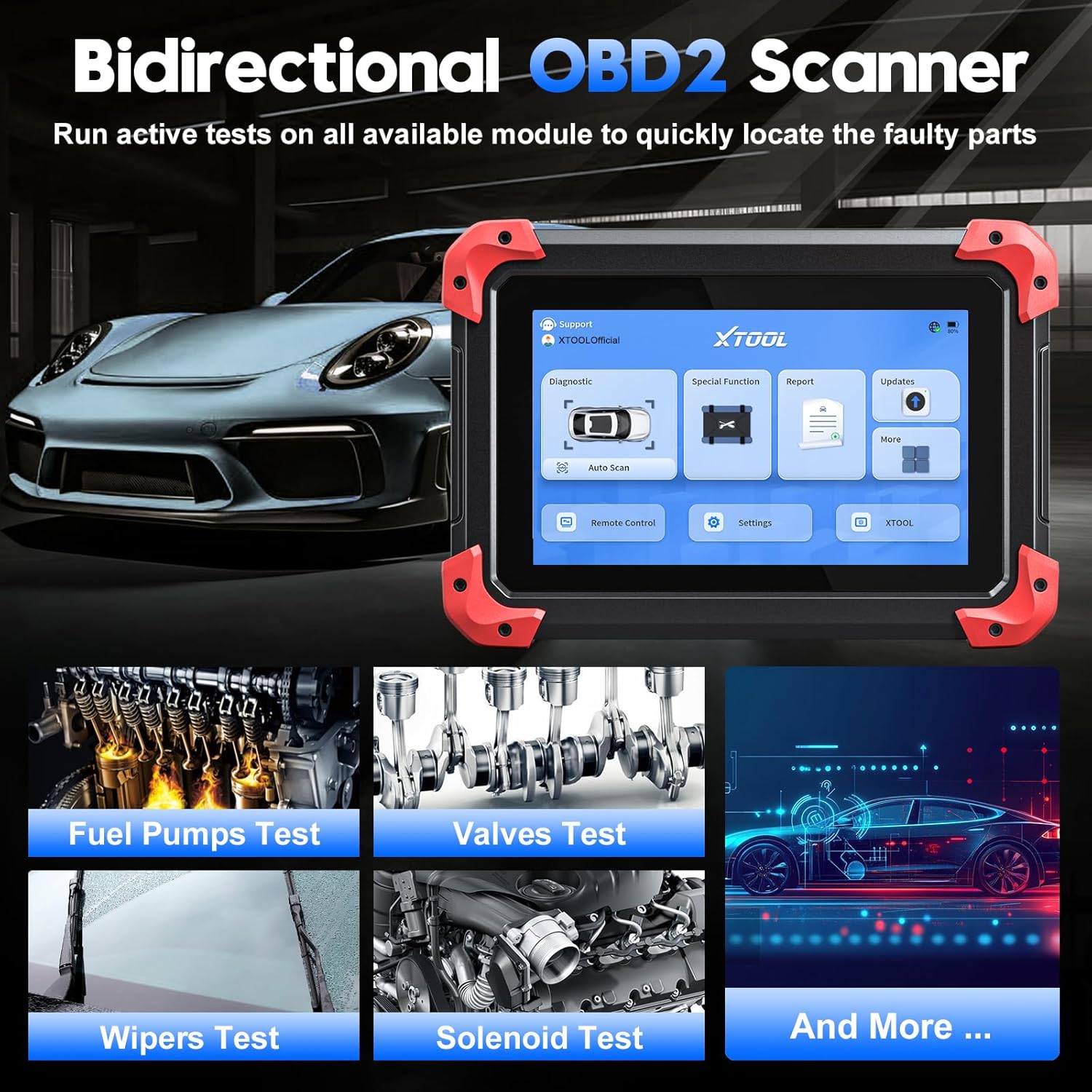 Xtool D7 OBD2 Scanner for All Cars â€?Full System Diagnostic, ECU Programming, Bi-Directional Control, 3-Year Free Update